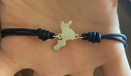 Bracciale Calabria Verticale in Argento e corda cerata