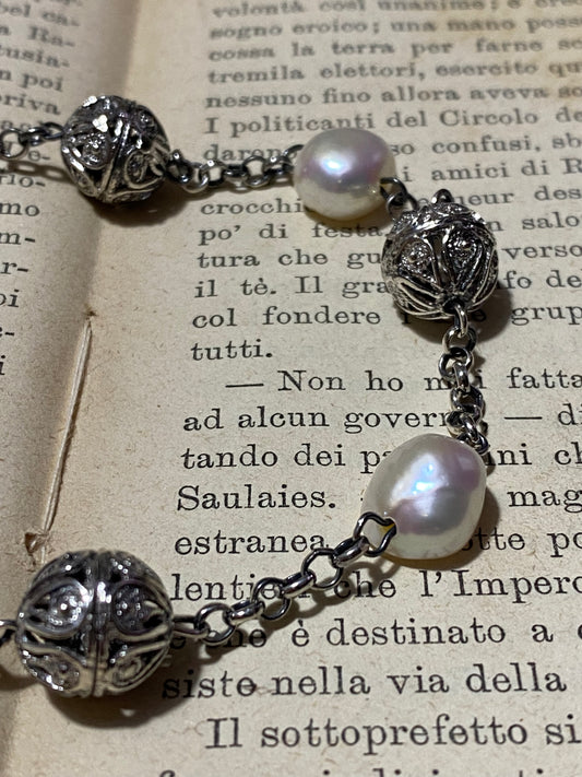 Bracciale Chicchi in Filigrana e Perle Barocche