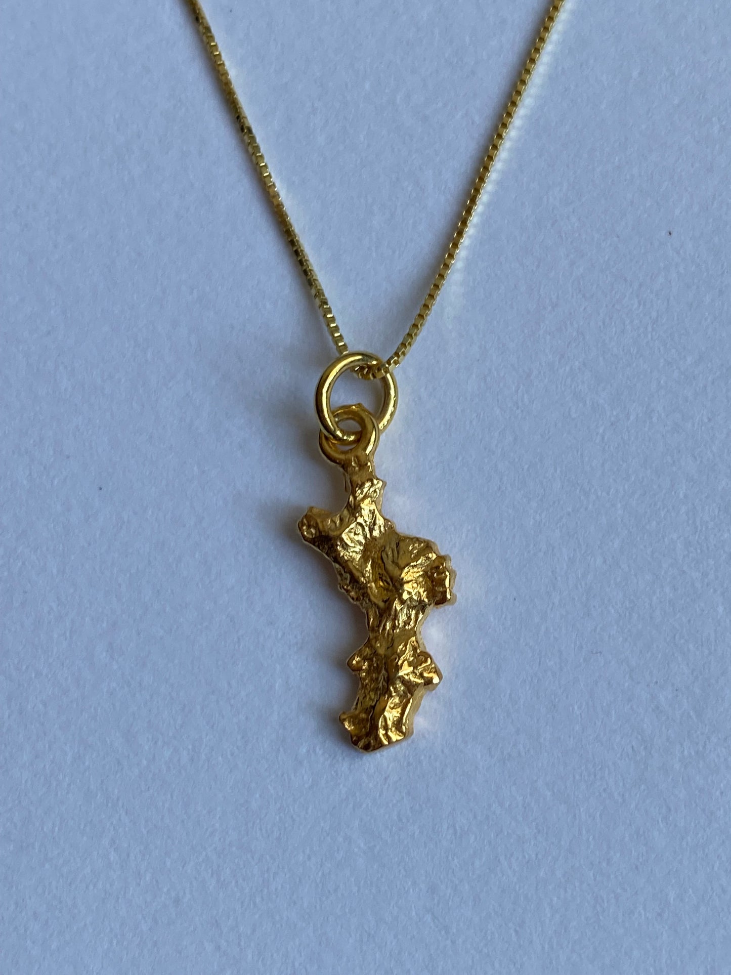Collana con Ciondolo Calabria in Rilievo Argento Dorato