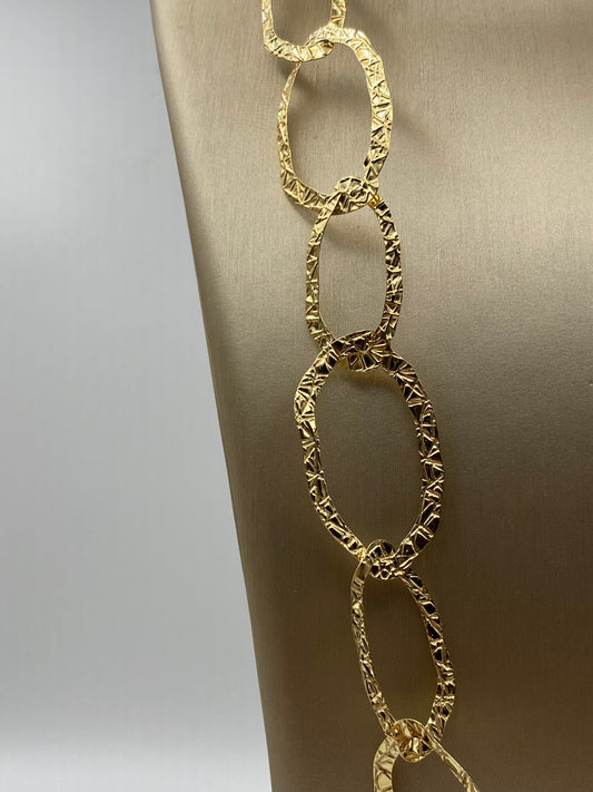 Collana Catena Ovale Martellata – Argento 925