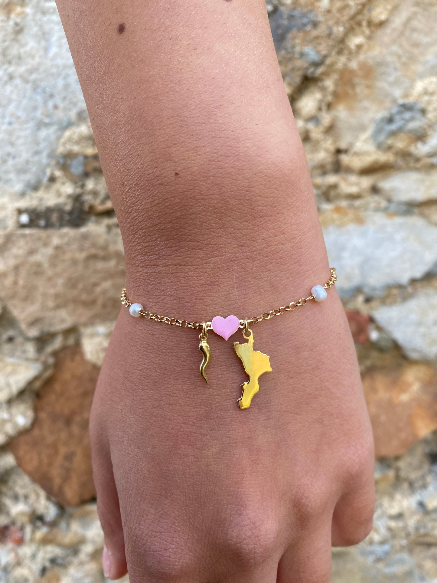 Bracciale Calabria cuoricini