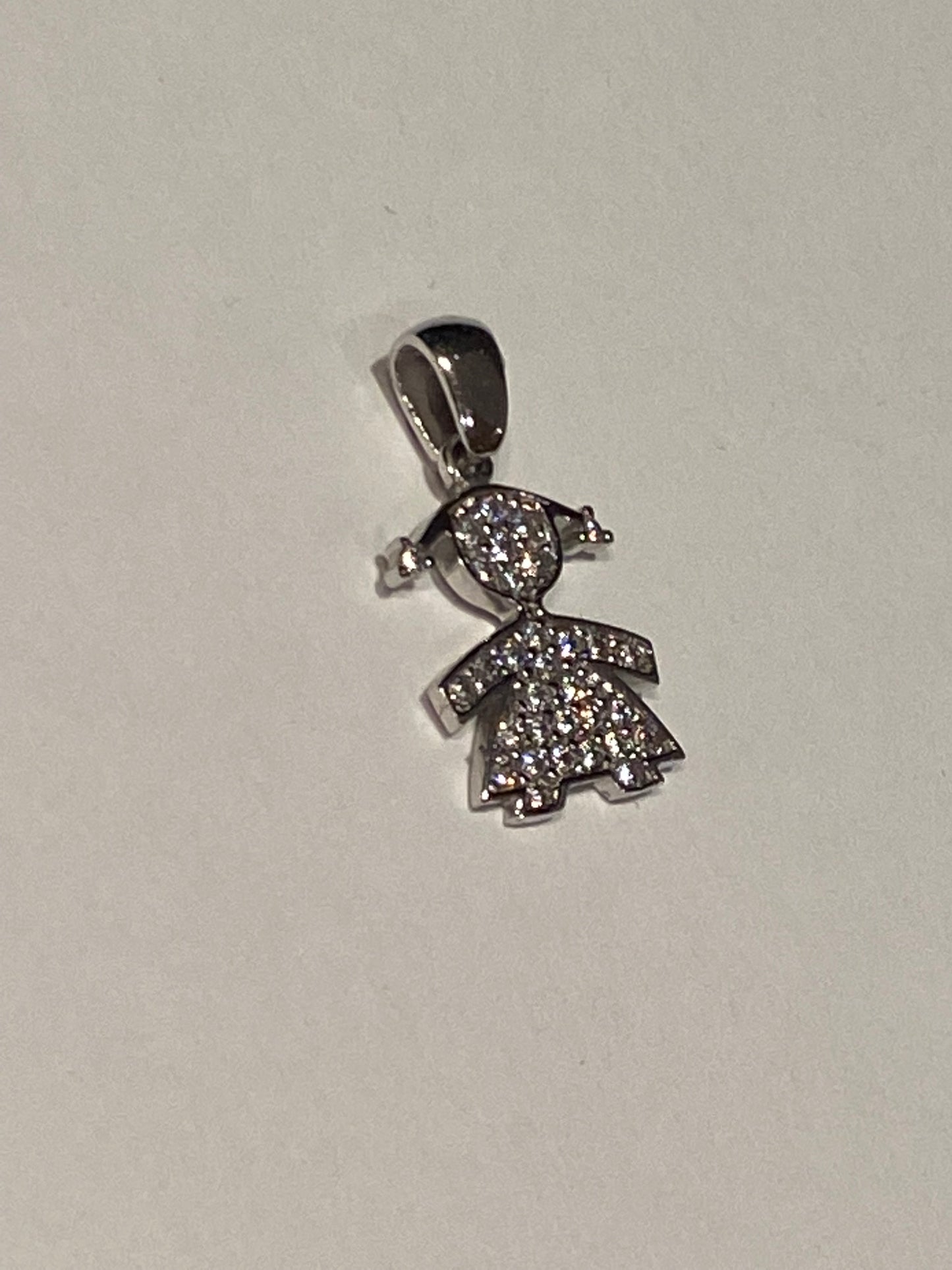 Pendente Bimba Oro bianco e zirconi