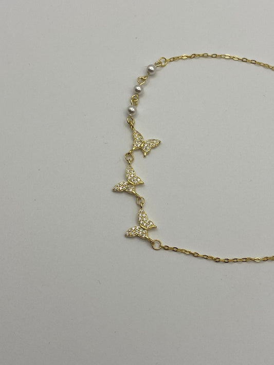 Bracciale Farfalle - In Argento Dorato