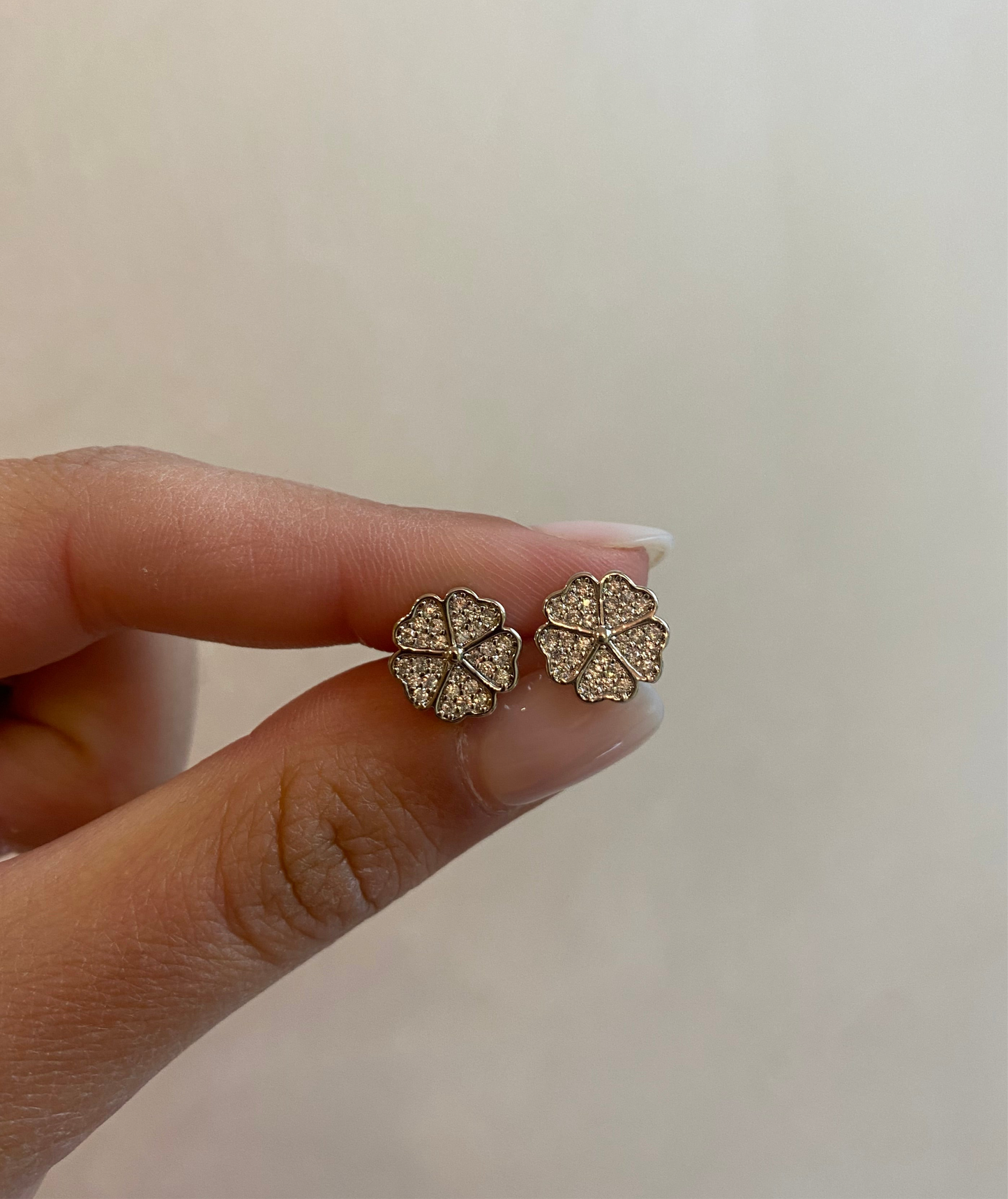 Orecchini Quadrifoglio Argento e Zirconi