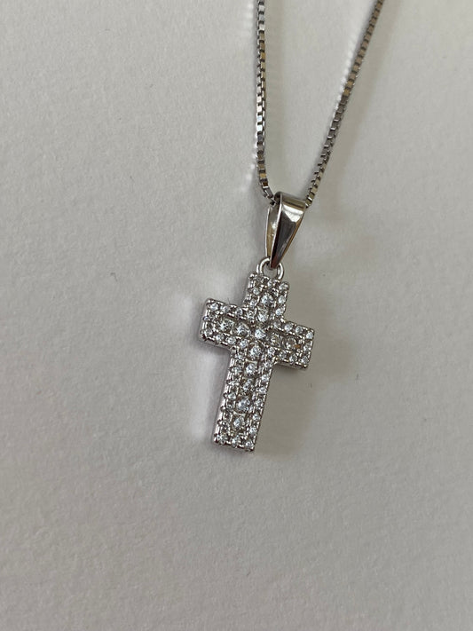 Collana Croce Pavè Argento