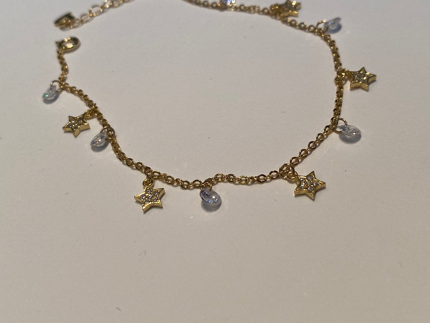 Bracciale Stelle Pendenti Argento Dorato