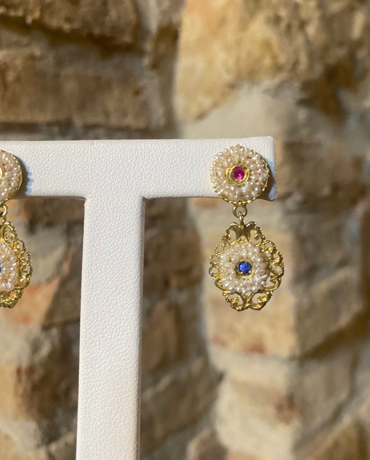 Orecchini in Argento dorato e Microperle