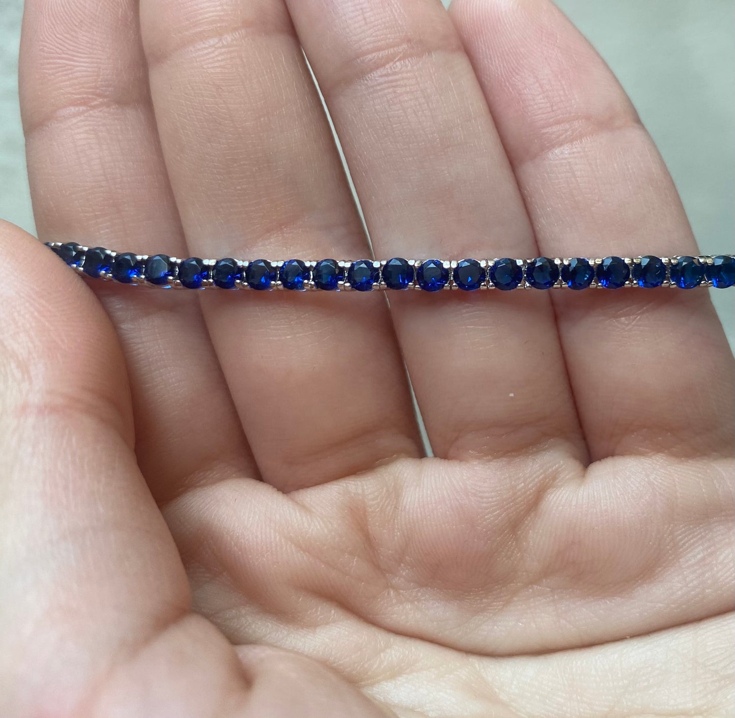 Bracciale Tennis in Argento 925 e zirconi Blu