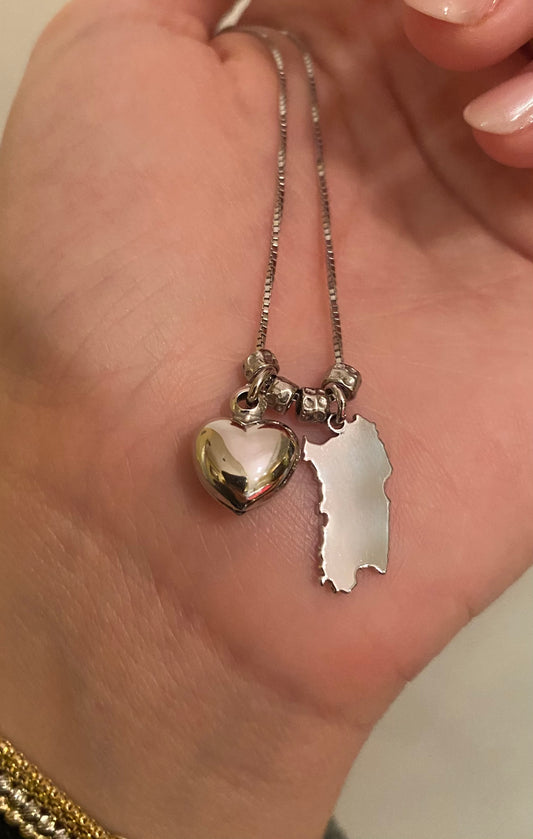 Collana Sardegna con cuore bombato