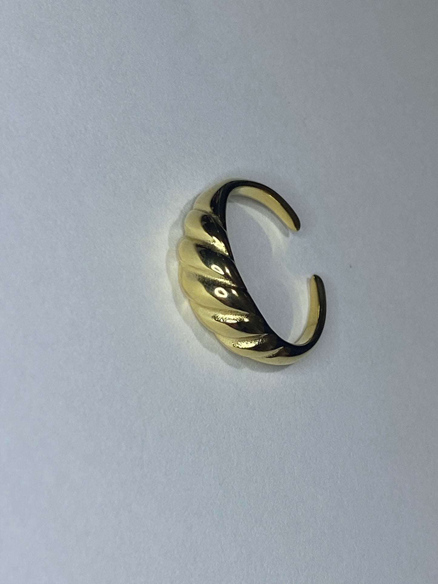 Anello Croissant sottile Acciaio Dorato