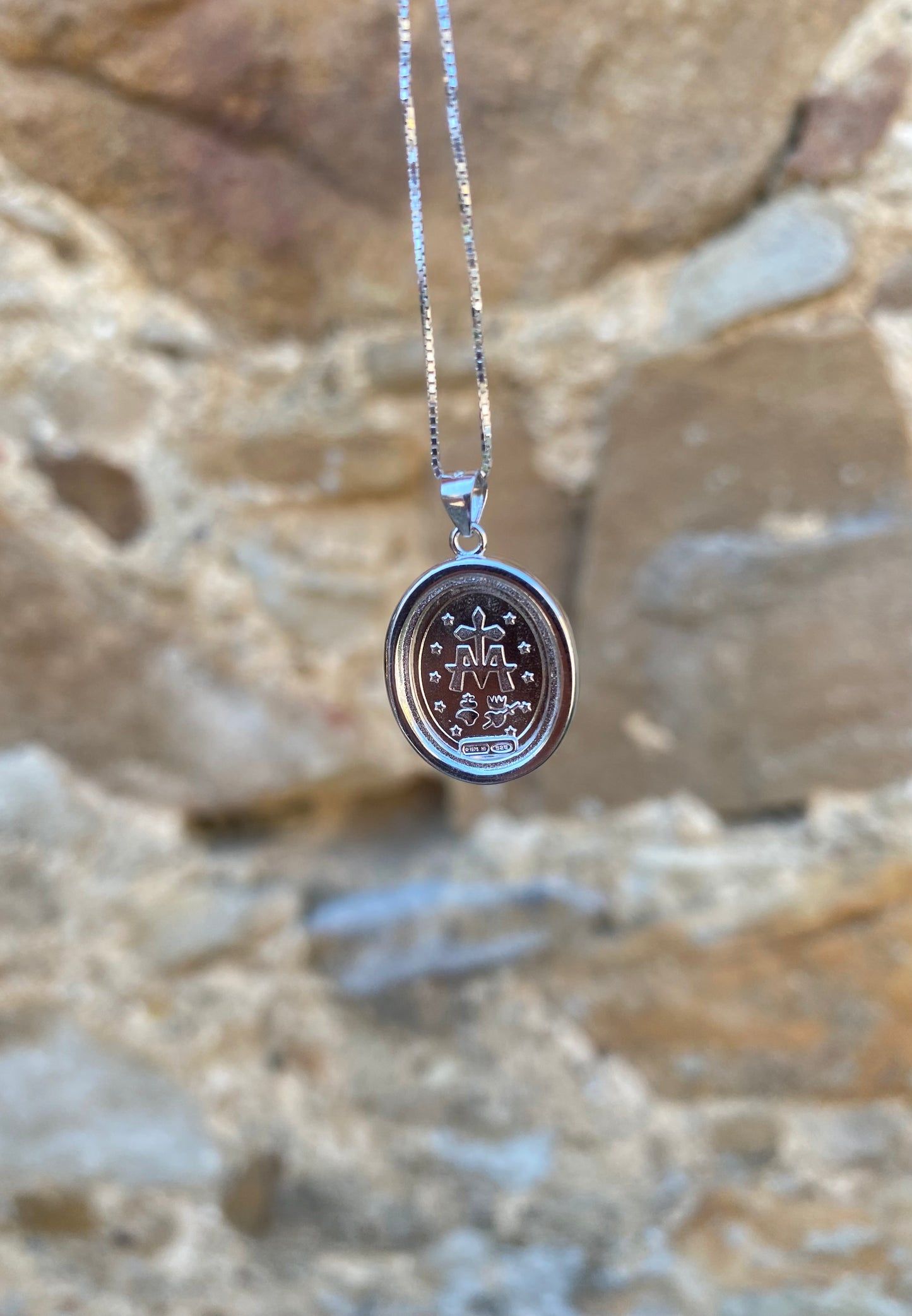 Collana con Medaglia Madonna Miracolosa in Argento