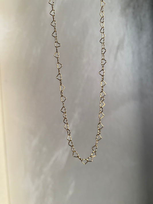 Collana Catena di Cuori Argento Dorato