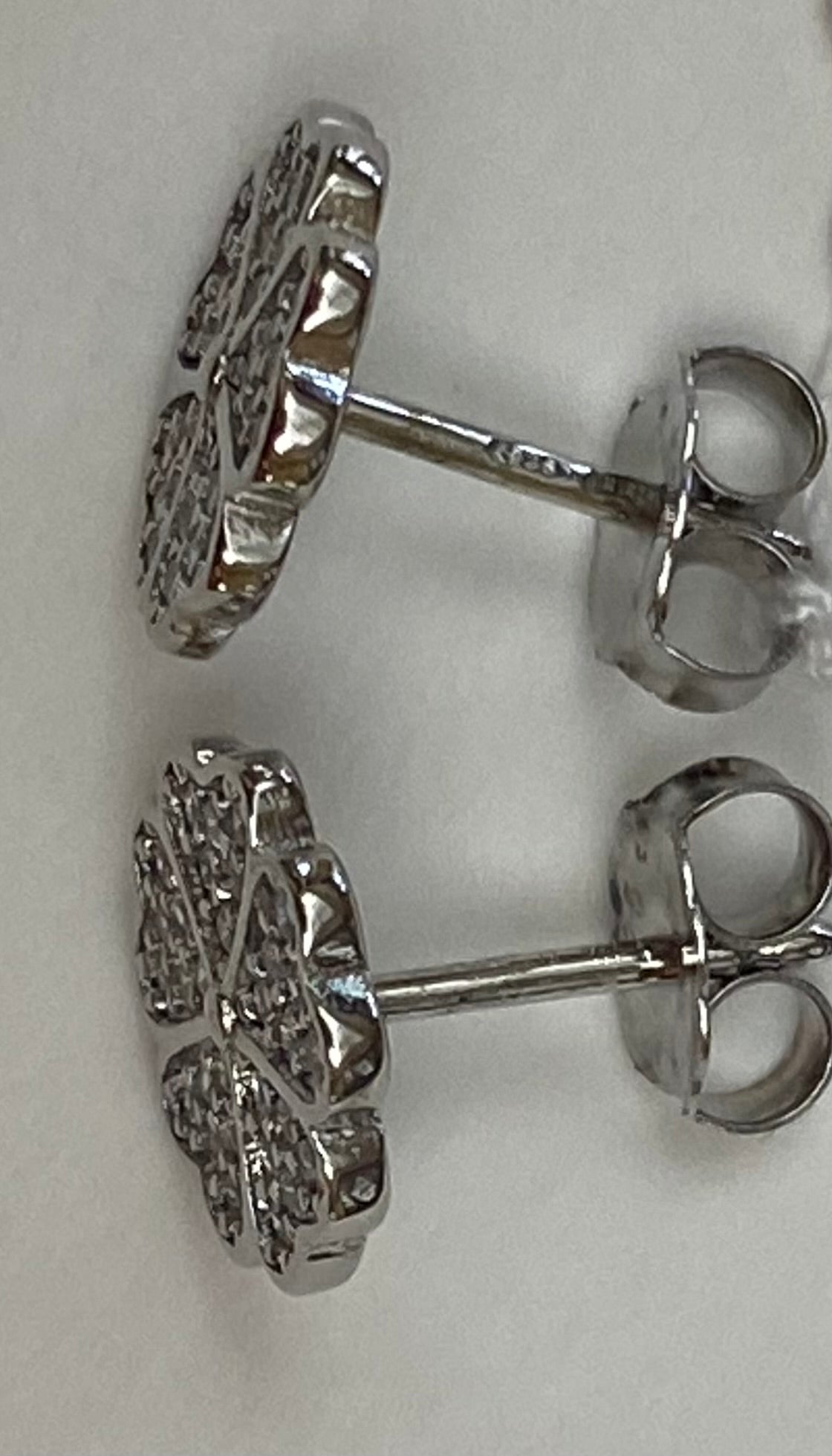 Orecchini Quadrifoglio Argento e Zirconi