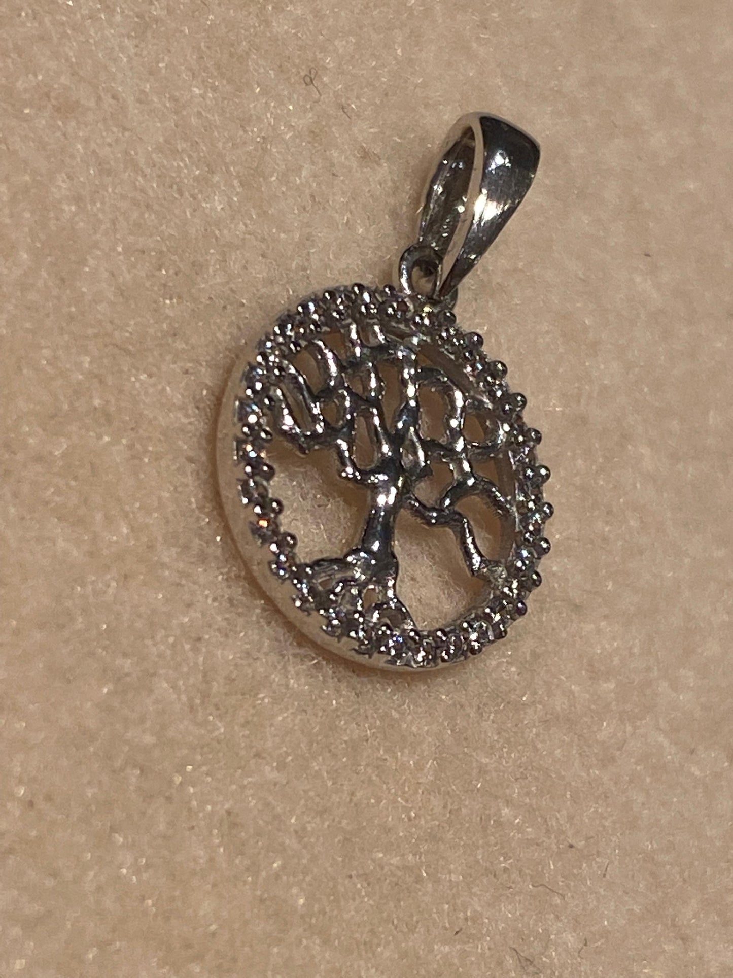 Ciondolo Albero della vita Oro Bianco Cubic Zirconia