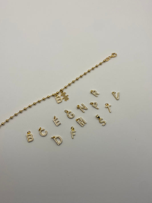Bracciale Bimba con Iniziale-In argento Dorato
