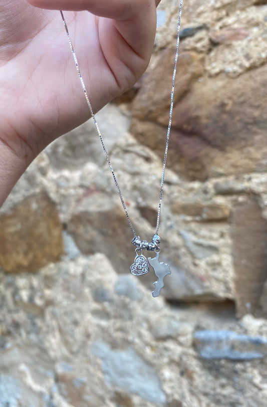 Collana Calabria con Cuore Zirconato