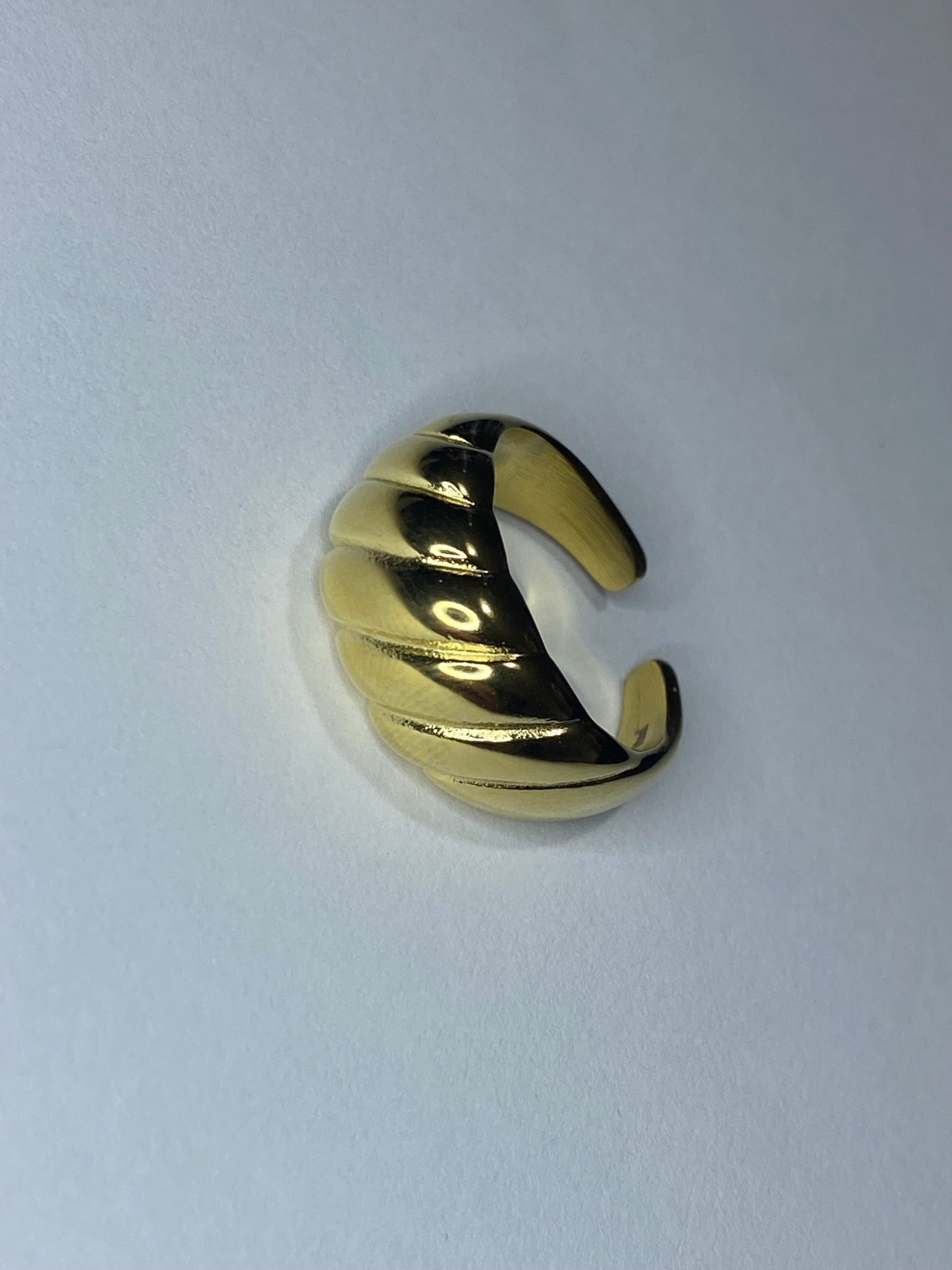 Anello Croissant Acciaio Dorato