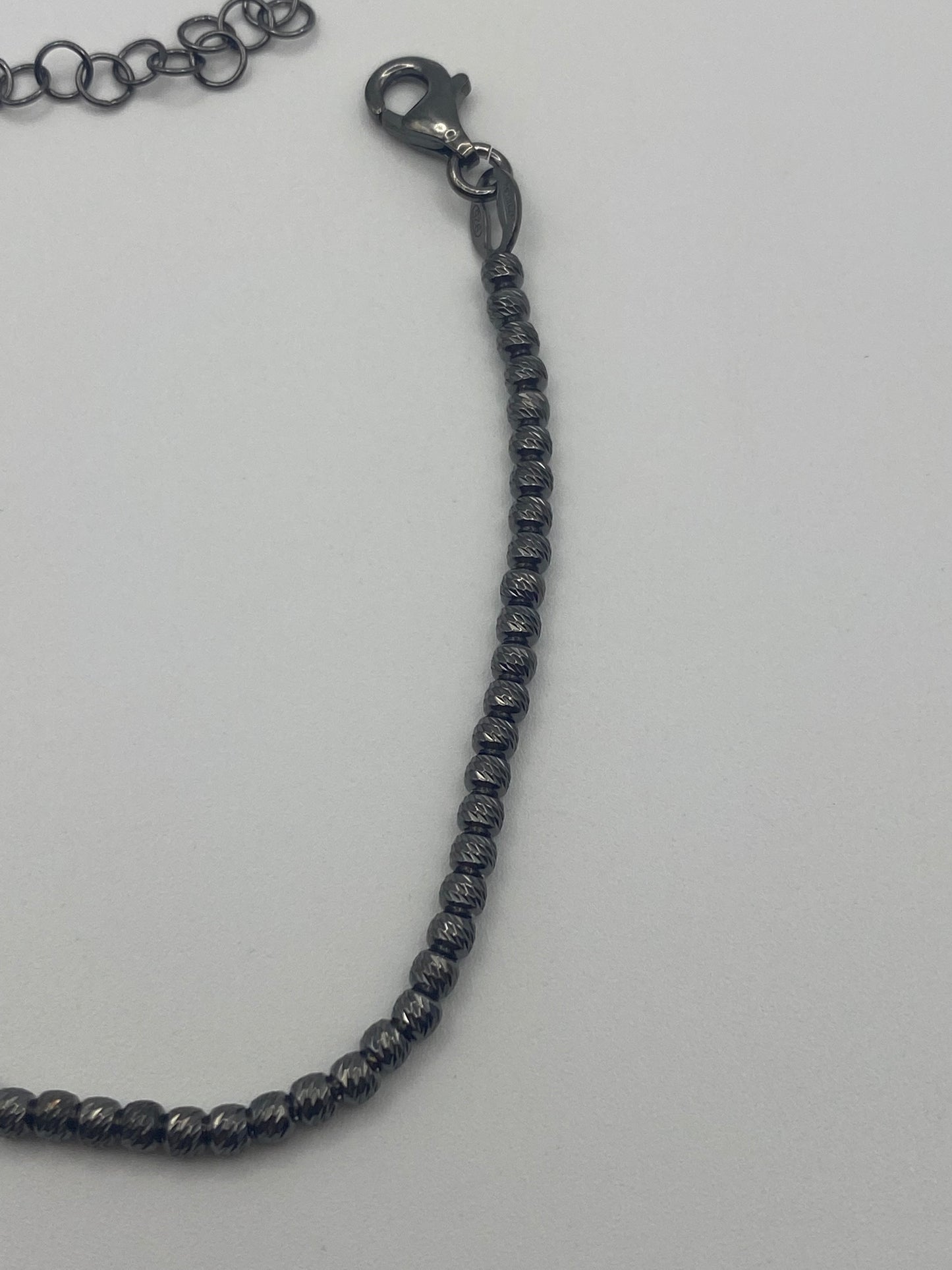 Bracciale Sfere Diamantate Argento Nero al Palladio