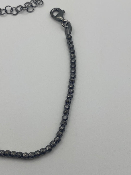 Bracciale Sfere Diamantate Argento Nero al Palladio