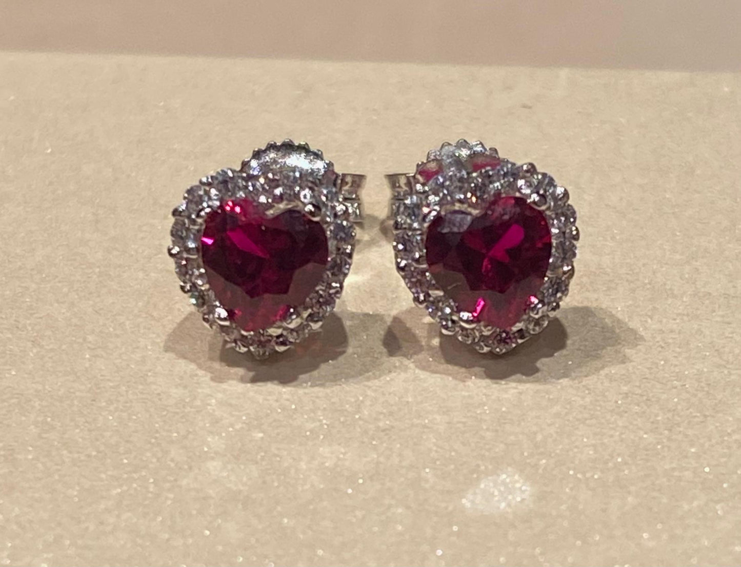 Orecchini Cuori Rossi
