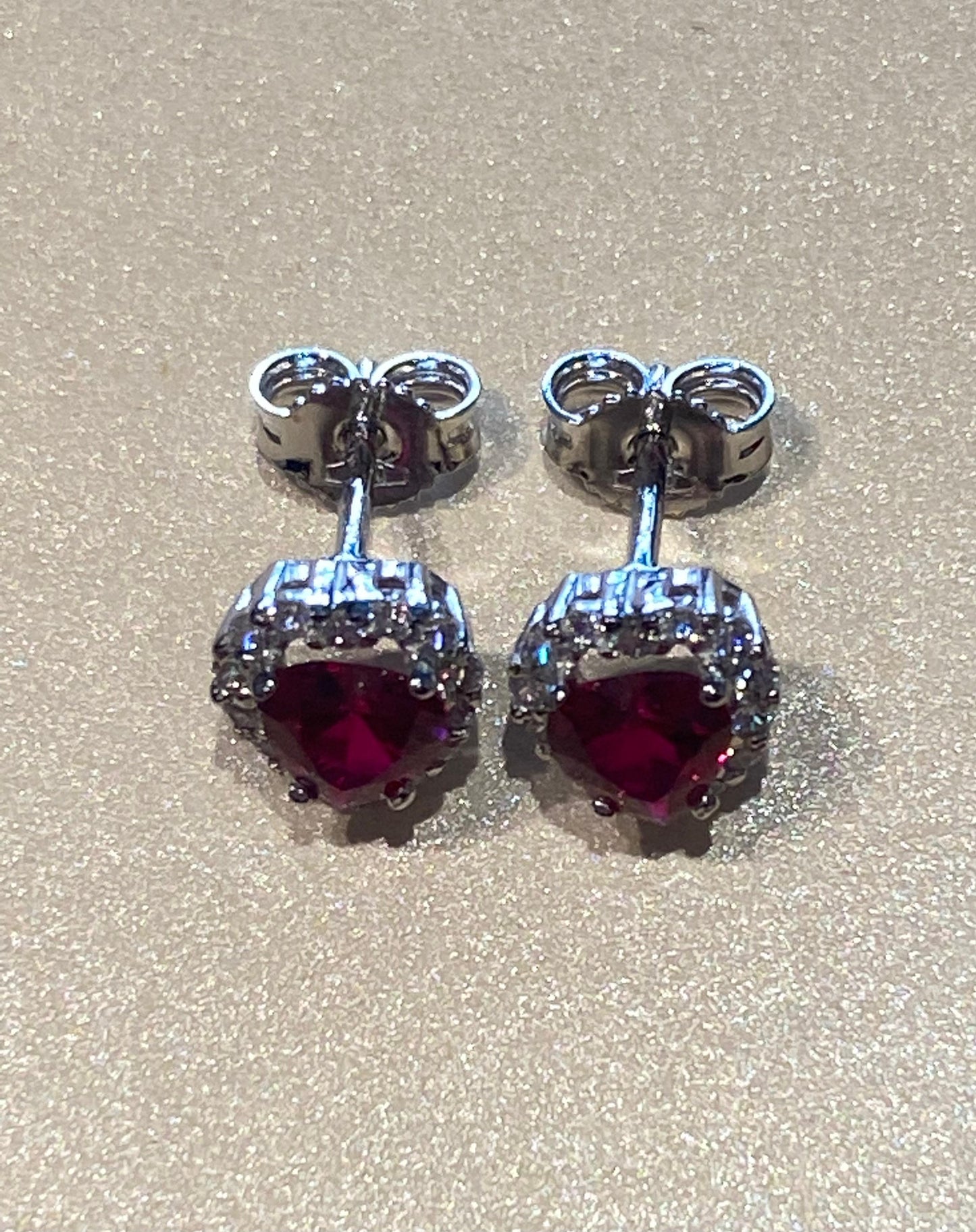 Orecchini Cuori Rossi