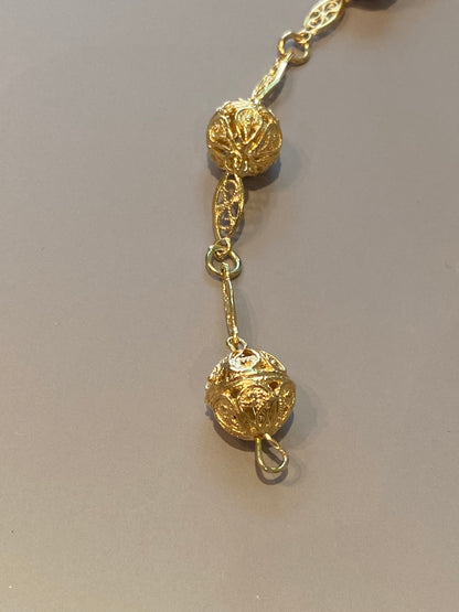 Bracciale Filigrana 5 Chicchi Argento Dorato