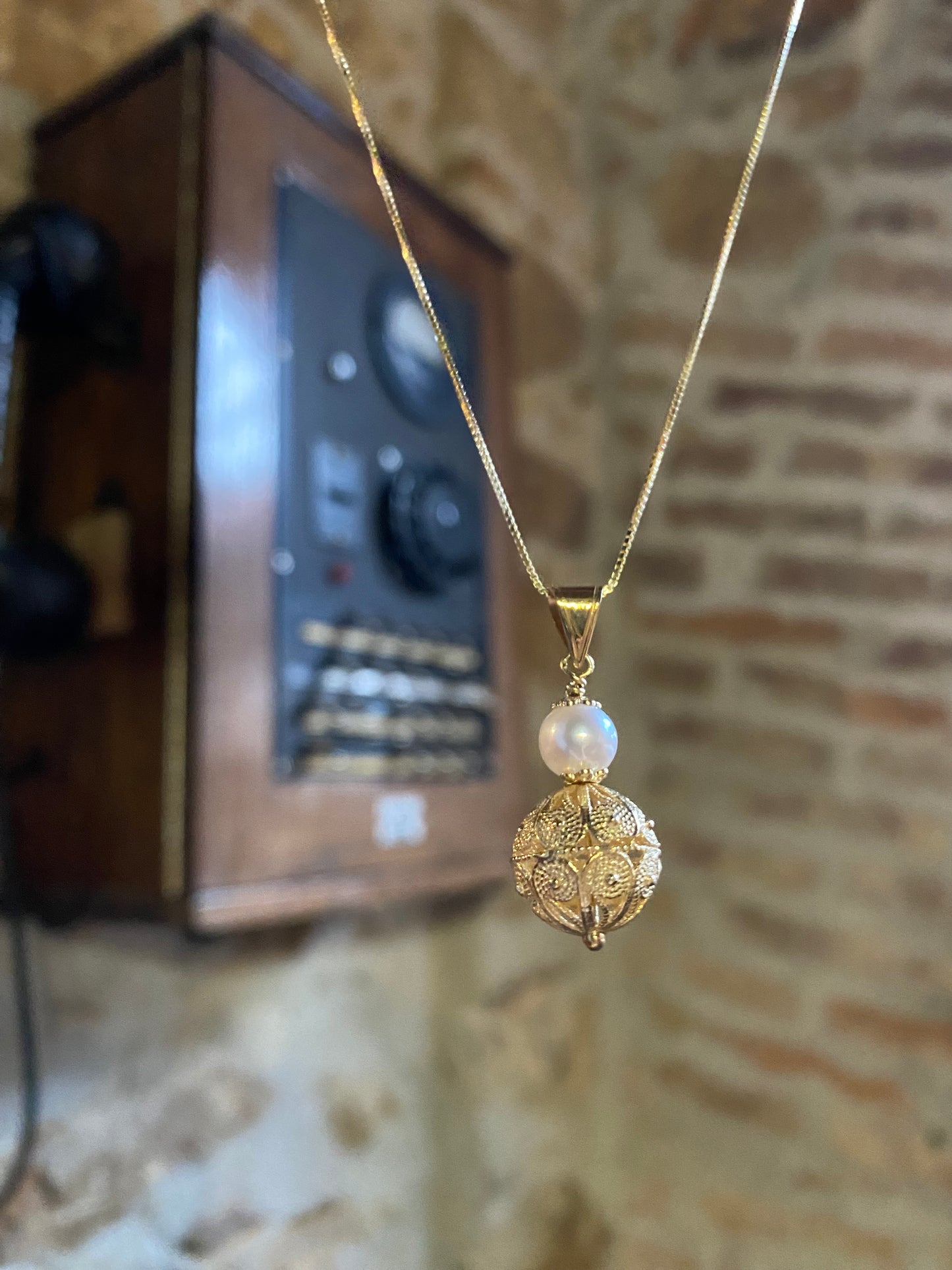 Collana con Ciondolo Sunnacca e Perlina