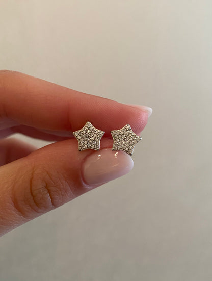 Orecchini Stelle Luminose Argento