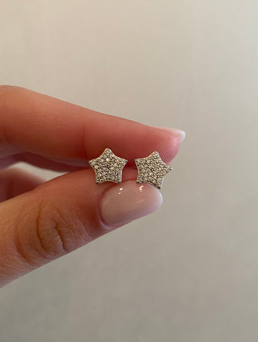 Orecchini Stelle Luminose Argento