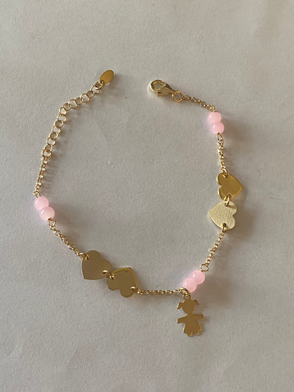 Bracciale con Bimba Argento Dorato