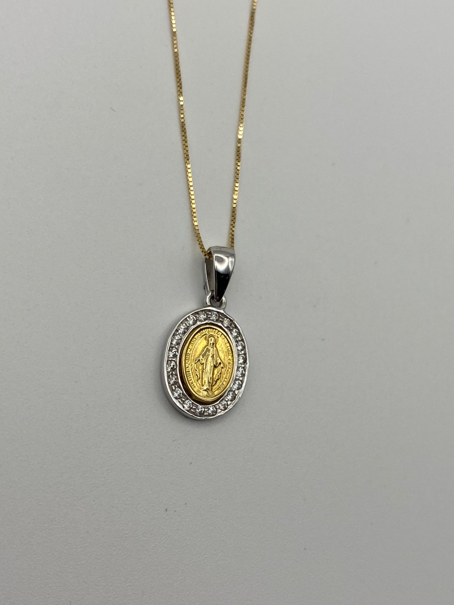 Collana con Medaglia Madonnina Miracolosa-Oro 750