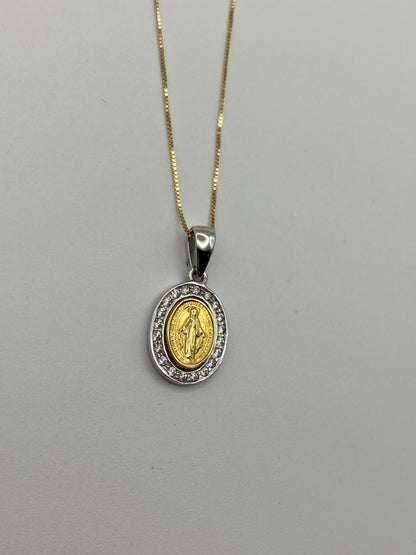 Collana con Medaglia Madonnina Miracolosa-Oro 750
