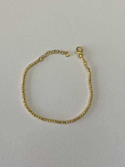 Bracciale Dorato Sfere Diamantate Piccole