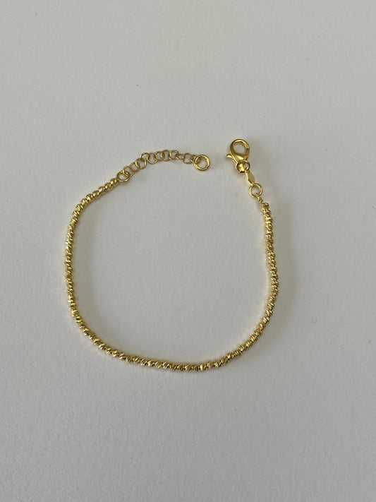 Bracciale Dorato Sfere Diamantate Piccole