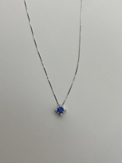 Collana Oro 750 con Zaffiro e diamantini