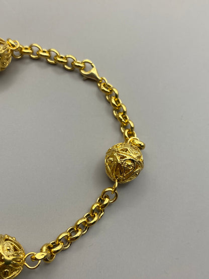 Bracciale "Sunnacca" Maglia Rolò con chicchi in Filigrana