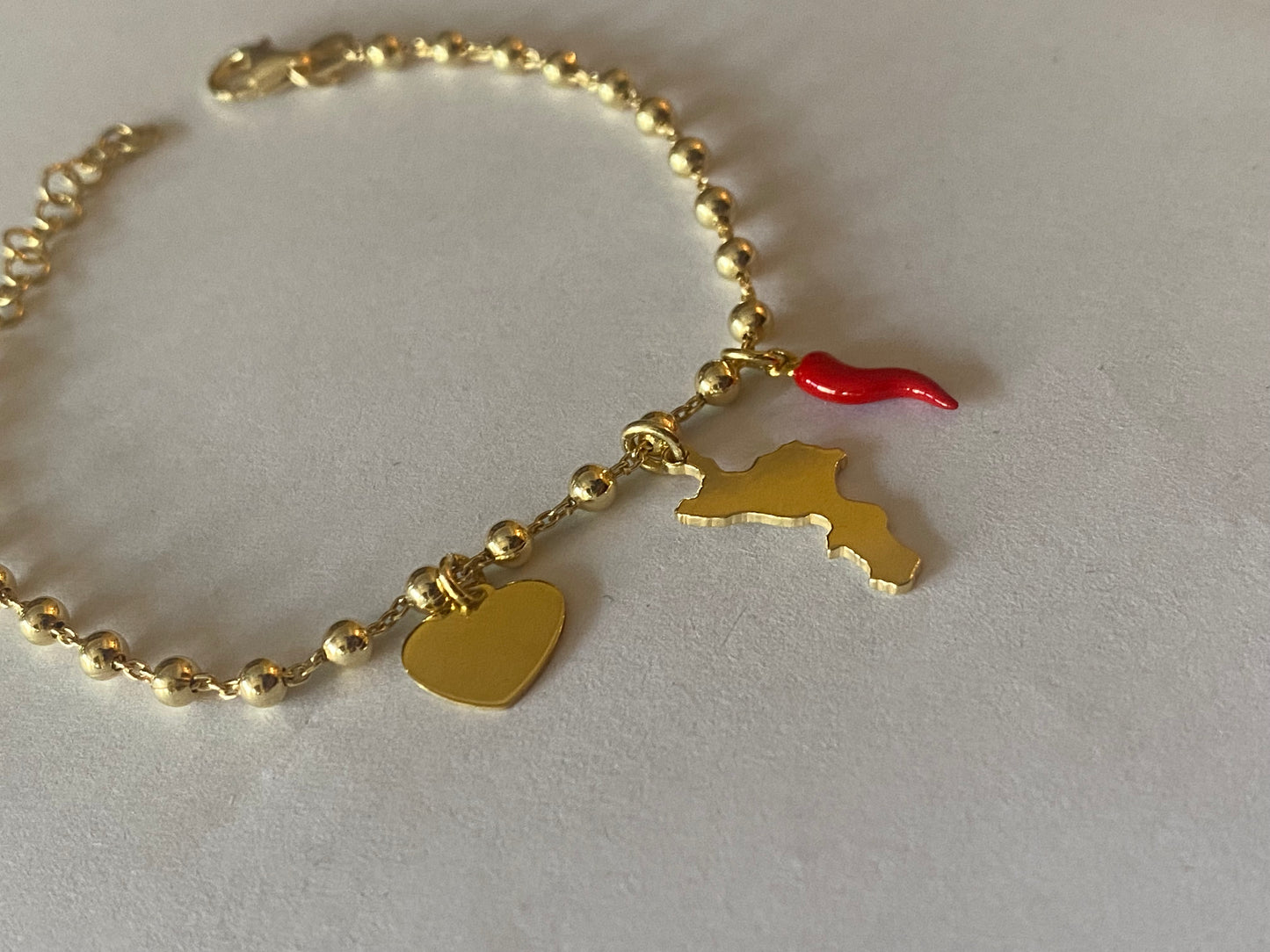 Bracciale Calabria Portafortuna Argento Dorato