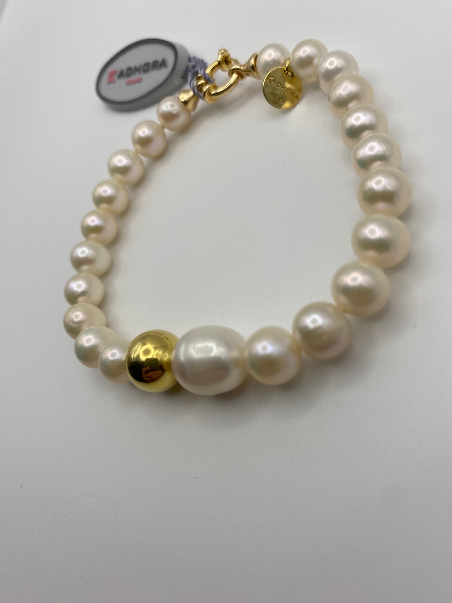 Bracciale con Perle Naturali e Sfera Medium