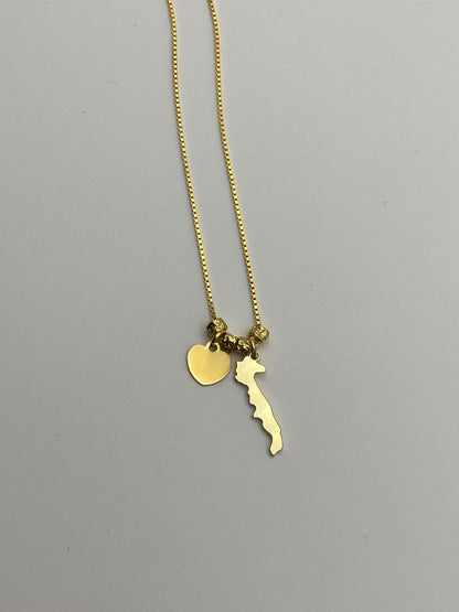 Collana Puglia con Cuoricino-Argento Dorato