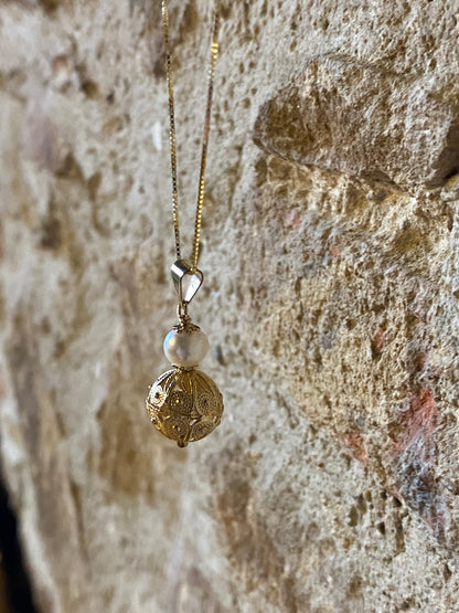 Collana con Ciondolo Sunnacca e Perlina