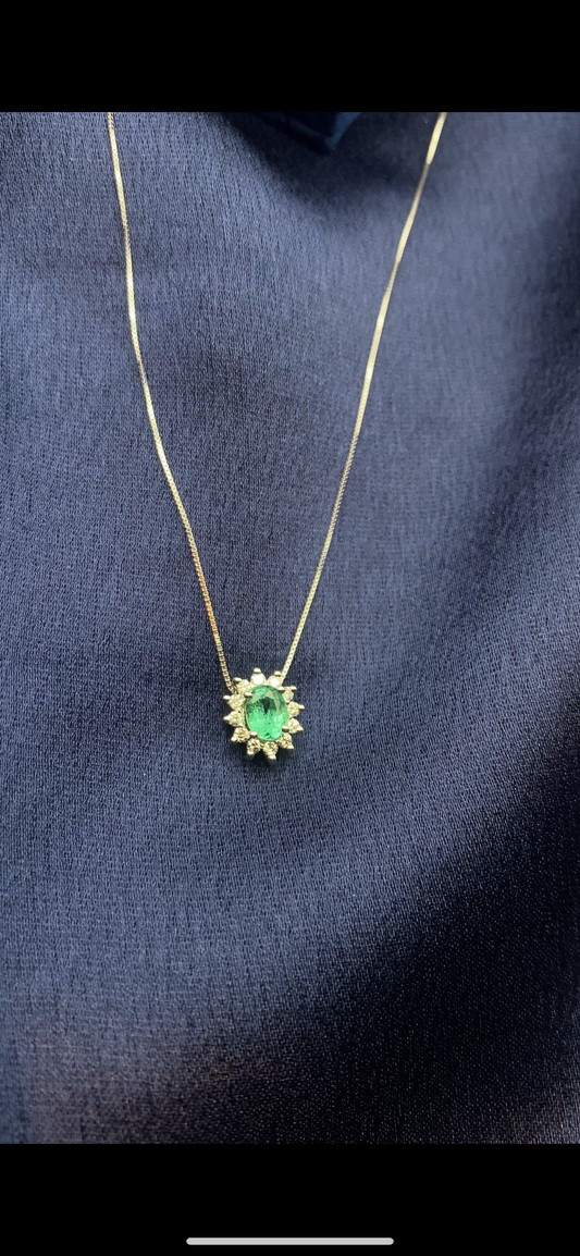 Girocollo Smeraldo e Diamanti