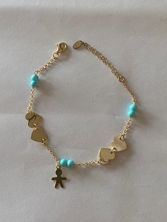 Bracciale con Bimbo Argento Dorato