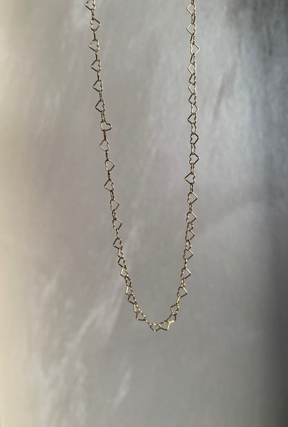 Collana Catena di Cuori Argento Dorato