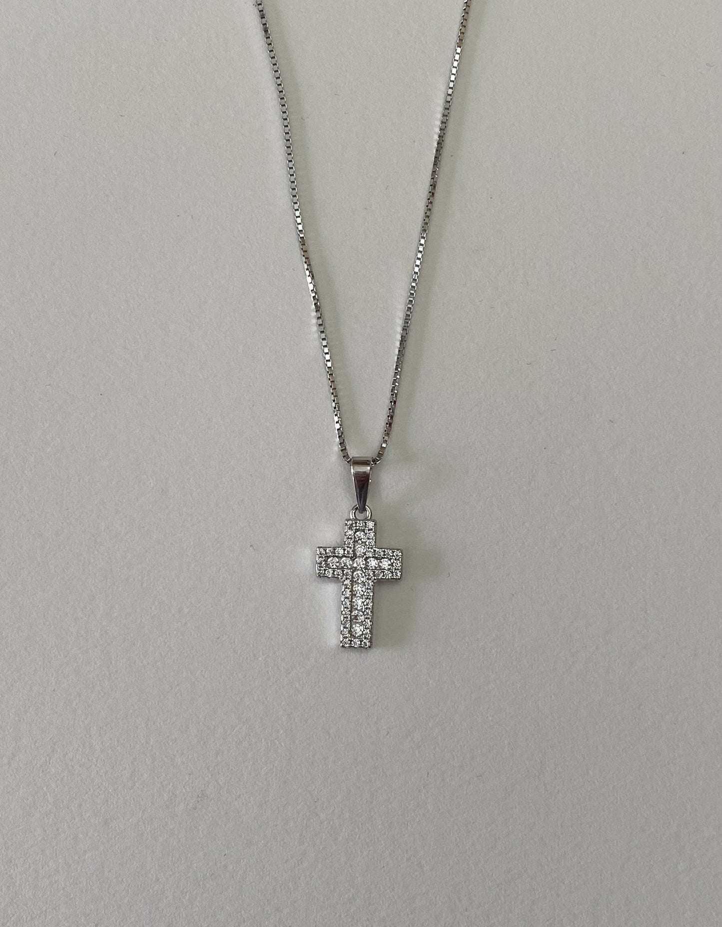 Collana Croce Pavè Argento