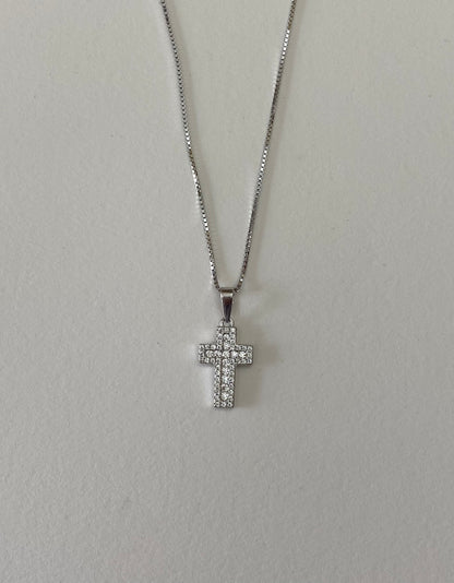 Collana Croce Pavè Argento