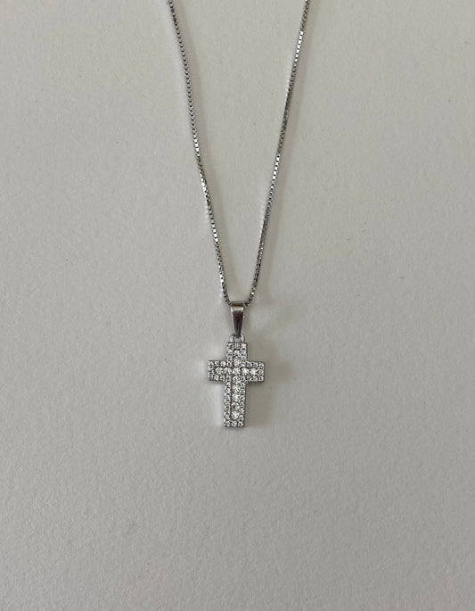 Collana Croce Pavè Argento