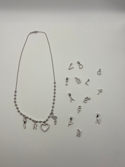 Collana Calabria Iniziale Cuore e Cornetto