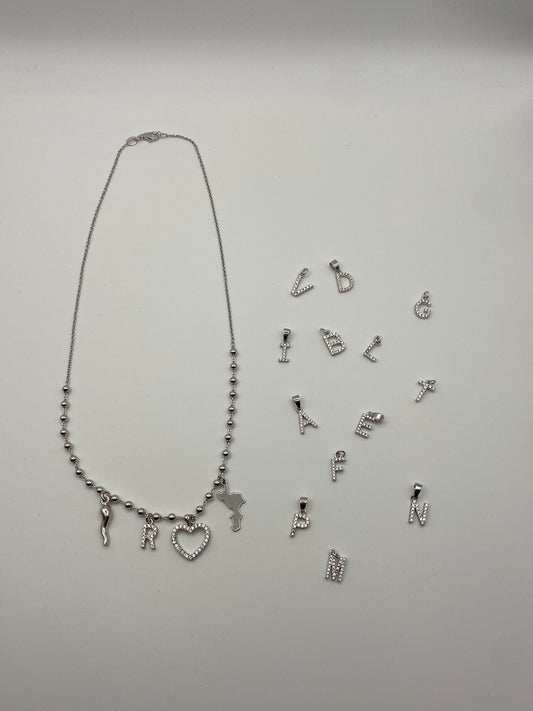 Collana Calabria Iniziale Cuore e Cornetto