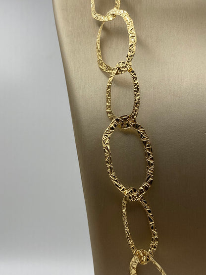 Collana Catena Ovale Martellata – Argento 925