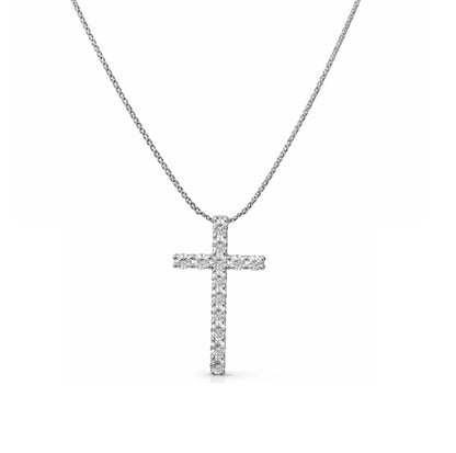 Collana con croce in argento 925 e Swarovski 1 - Zumpano Gioielli